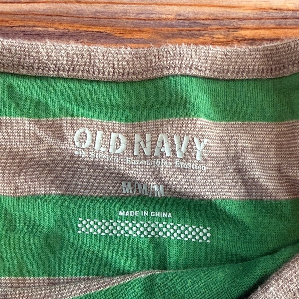 Old Navy Green and Gray Striped Top - Picture 2 of 3
